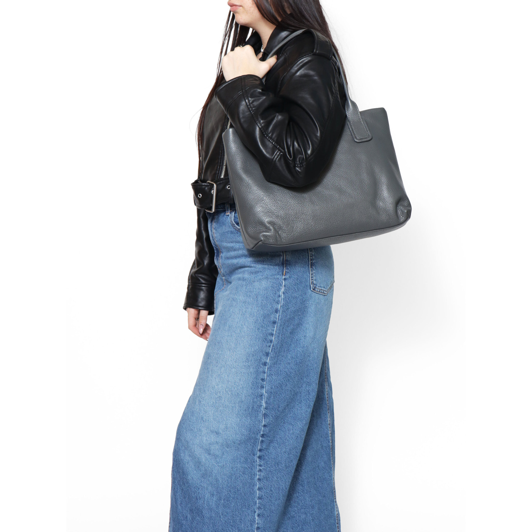 Borsa a spalla da Donna Lorena in Vera Pelle Made in Italy 26x39x13 cm