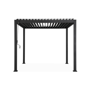 Pergola bioclimatique aluminium anthracite Triomphe 3x3 m lames orientables