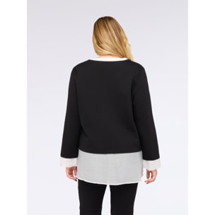 Fiorella Rubino - Camisa con sudadera de jersey integrada - Negro