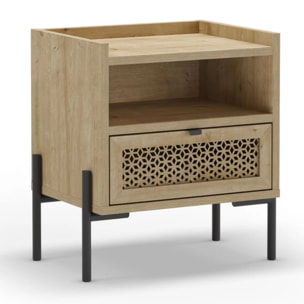 Mesita de noche Koivu Roble Negro