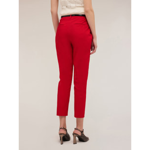 Motivi - Pantalón regular de tejido técnico - Rojo