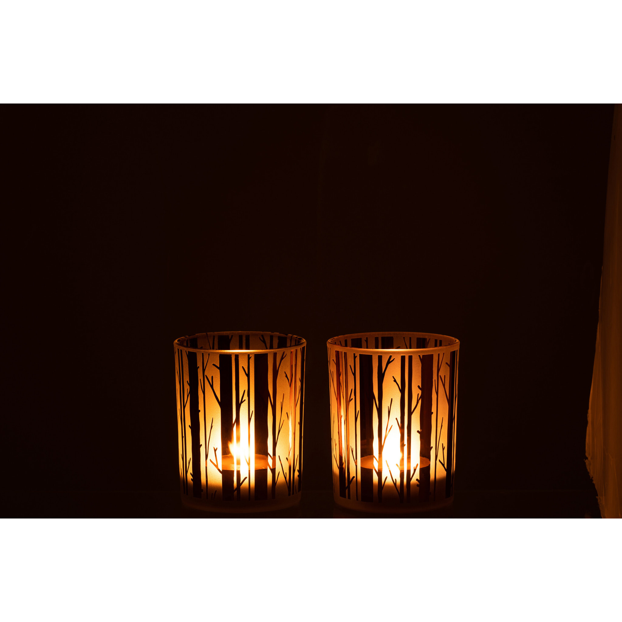J-Line photophore Arbre - verre - marron - medium - 2 pcs