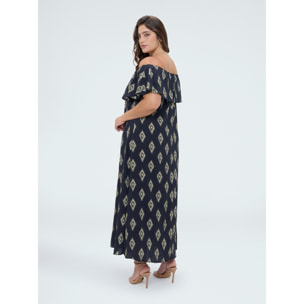 Fiorella Rubino - Vestito Chill off-shoulder con stampa - Nero