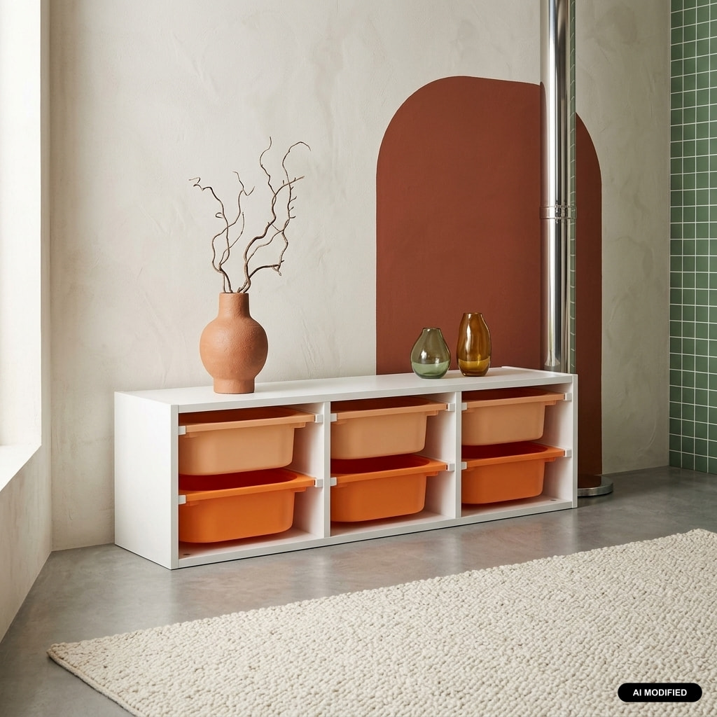 Meuble de rangement pour enfant 6 bacs de rangement colorés SORA