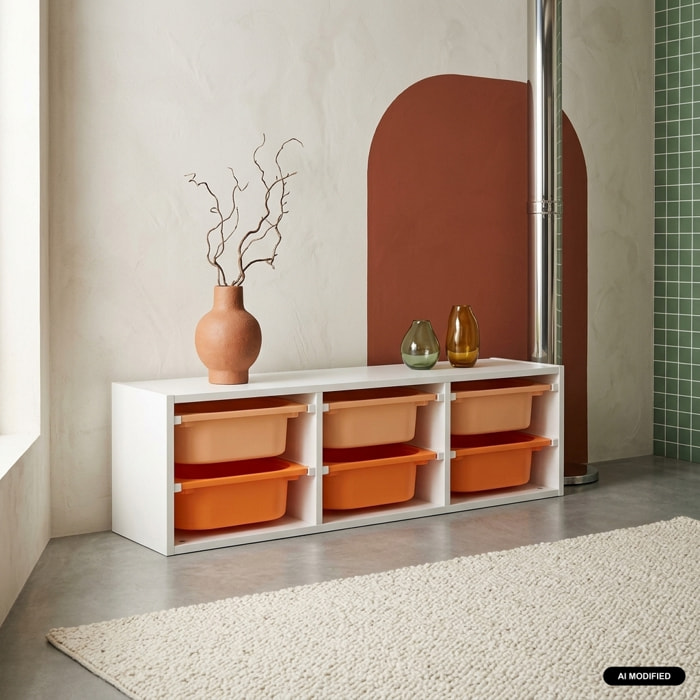 Meuble de rangement pour enfant 6 bacs de rangement colorés SORA