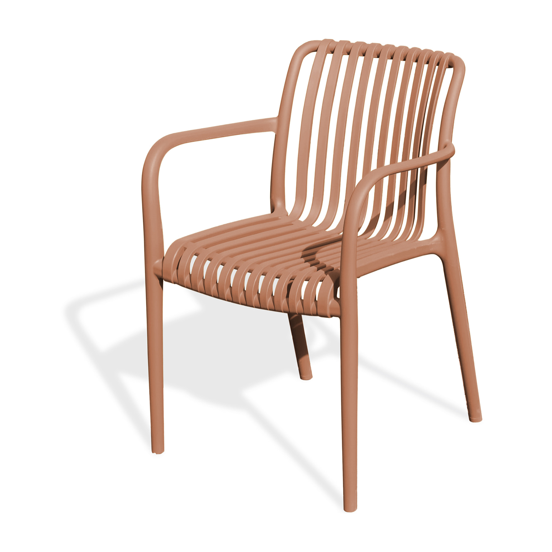 TIAGO - Fauteuil de jardin empilable en Polypropylène terracotta