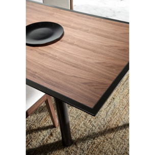 Mesa fija de comedor – Nogal y gris antracita