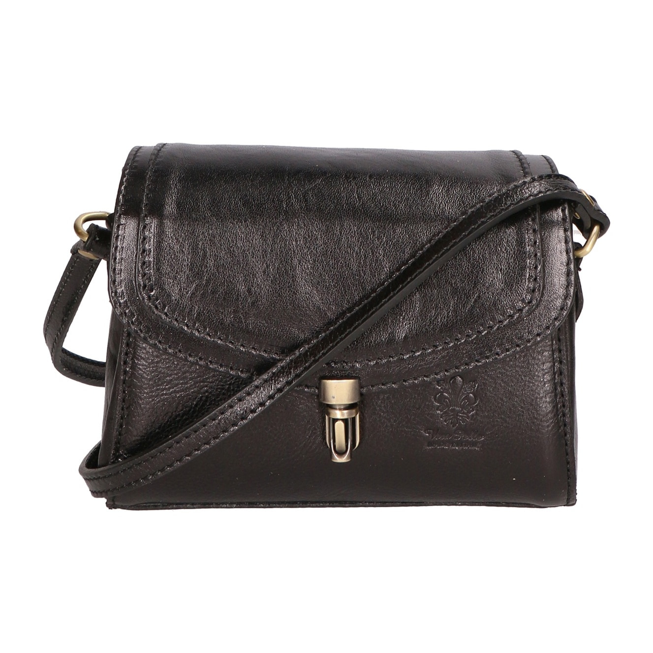Borsa a tracolla da donna Made in Italy - Modello Faye - 100% pelle - 18.0 x 13.0 x 5.0 cm