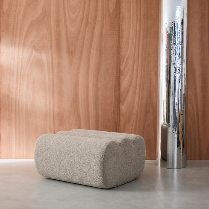Pouf, repose-pieds pour chauffeuse Nova bouclette texturée  NOVA