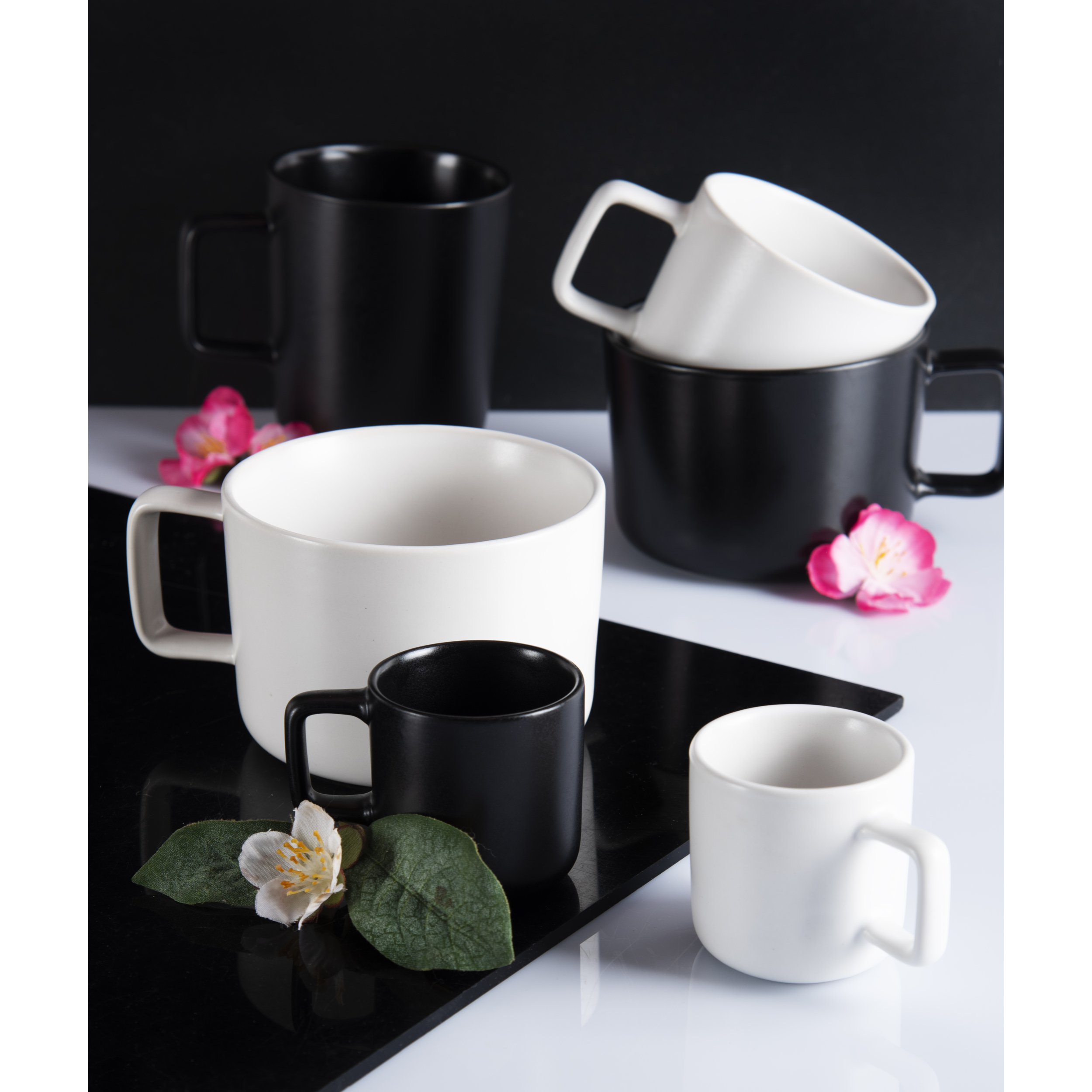 Set 4 tazze jumbo Excelsa Nordic, stoneware nero