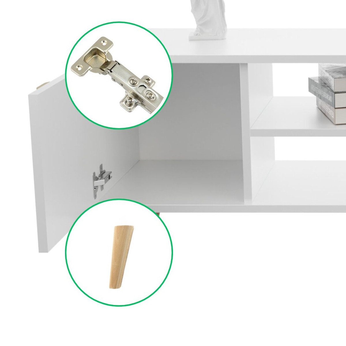 Mobile porta TV Focus in stile scandinavo bianco 155 cm
