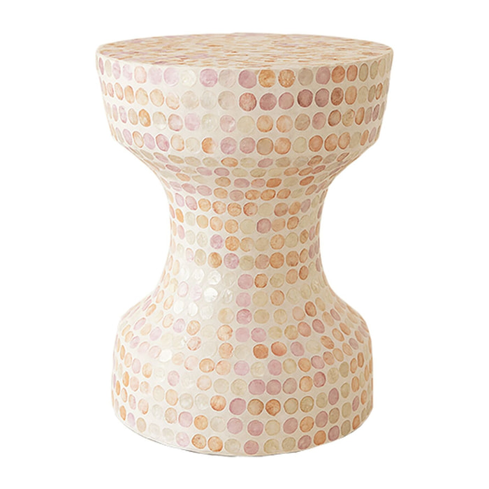 Table d'appoint en coquille de capiz rose ELORA