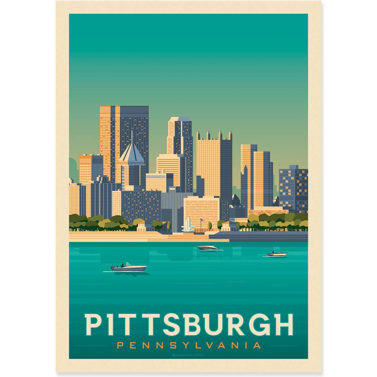 Affiche - Pittsburgh - Olahoop Travel Posters