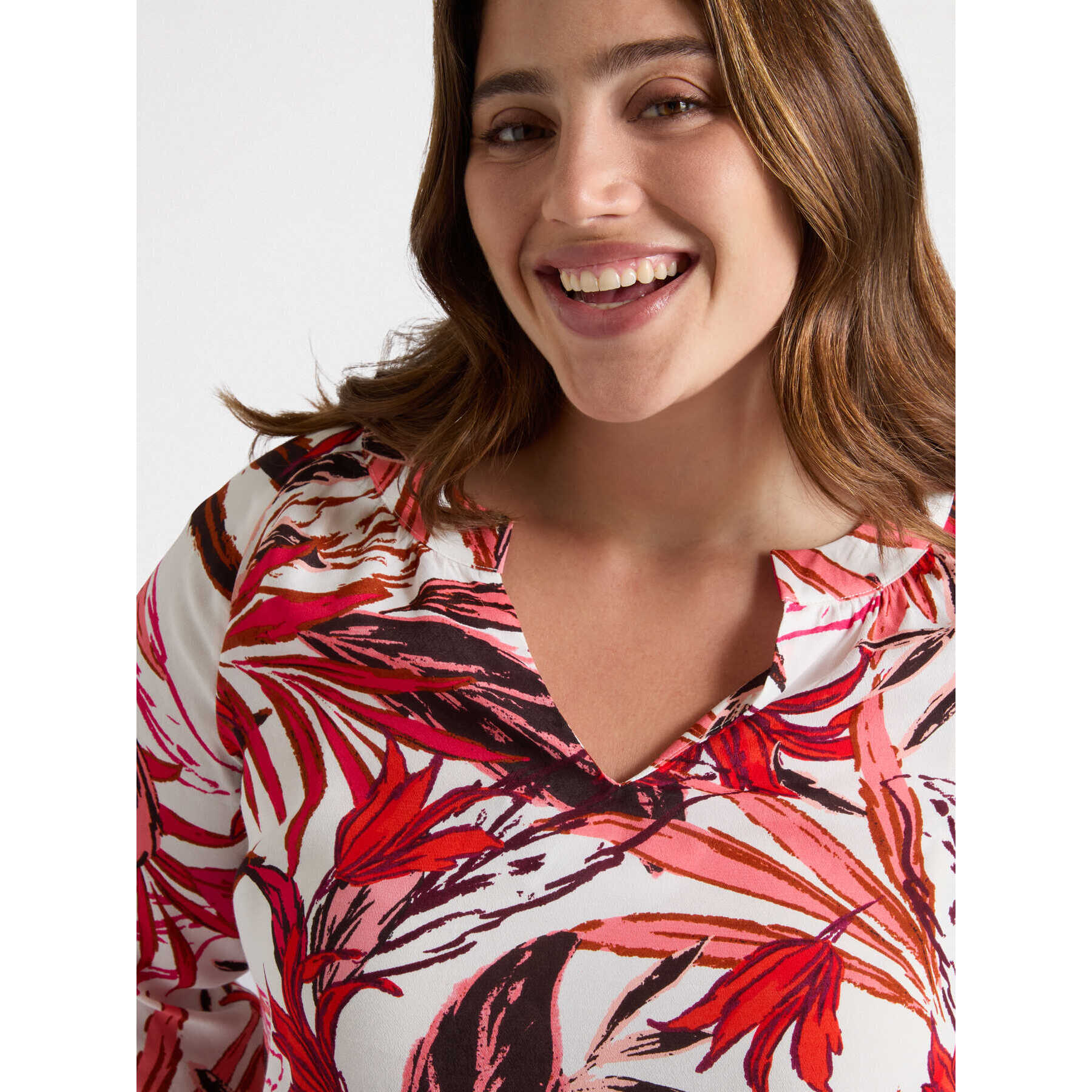 Fiorella Rubino - Blusa dalla stampa foliage - Rosso
