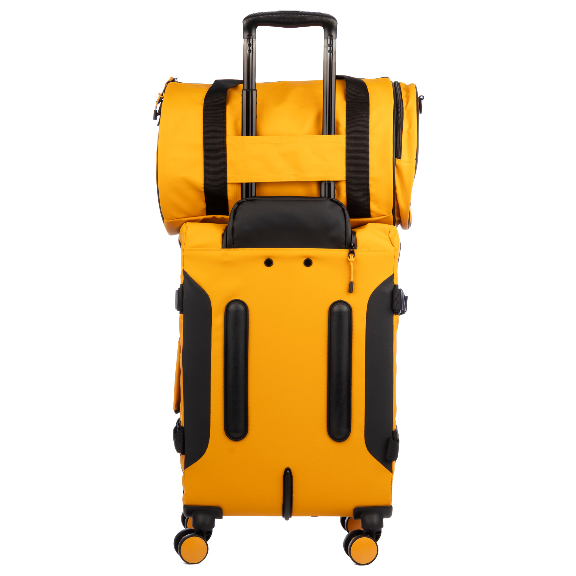 Juego de 3 maletas flexibles de tejido repelente al agua, reflectantes y de alta durabilidad.