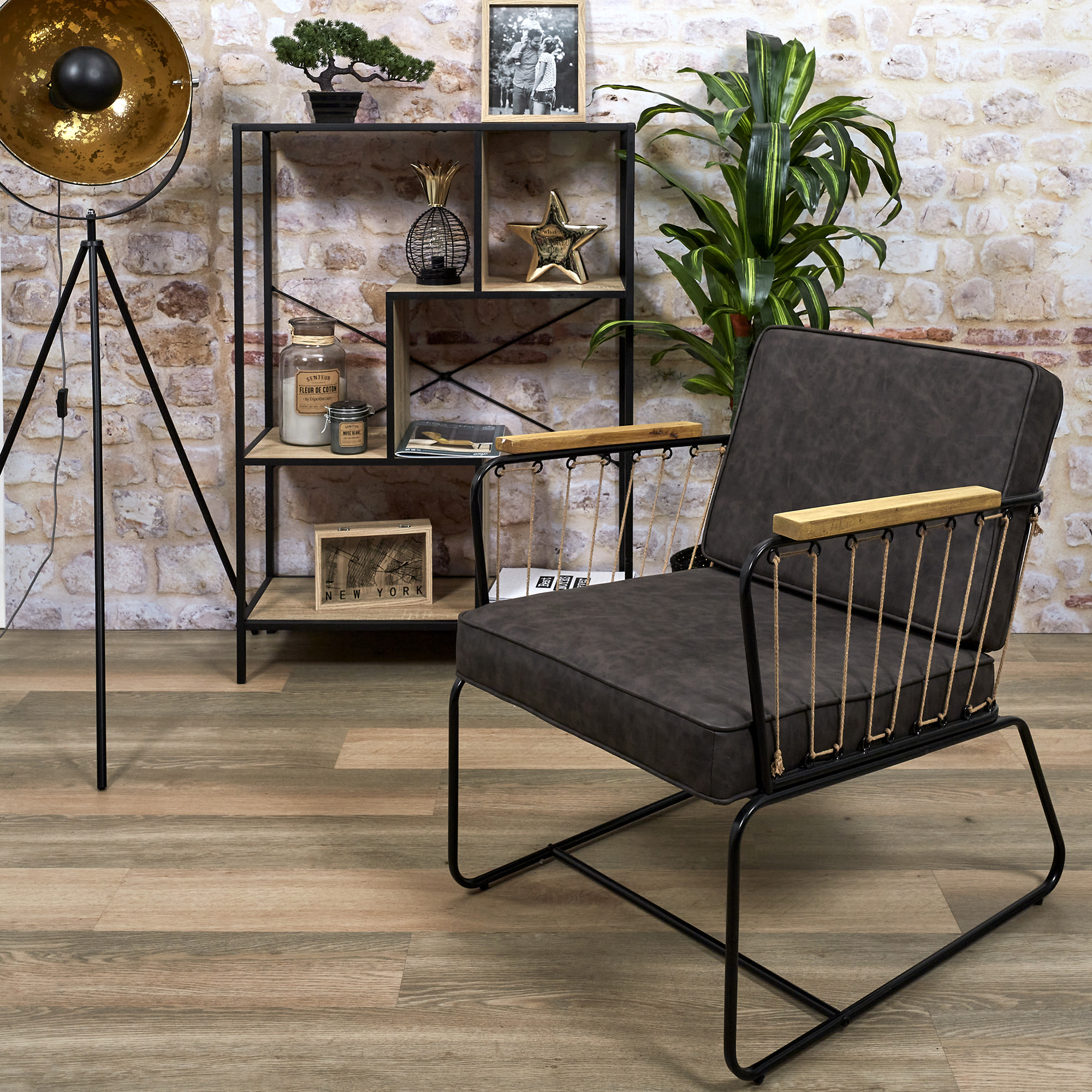 Fauteuil Benson Marron