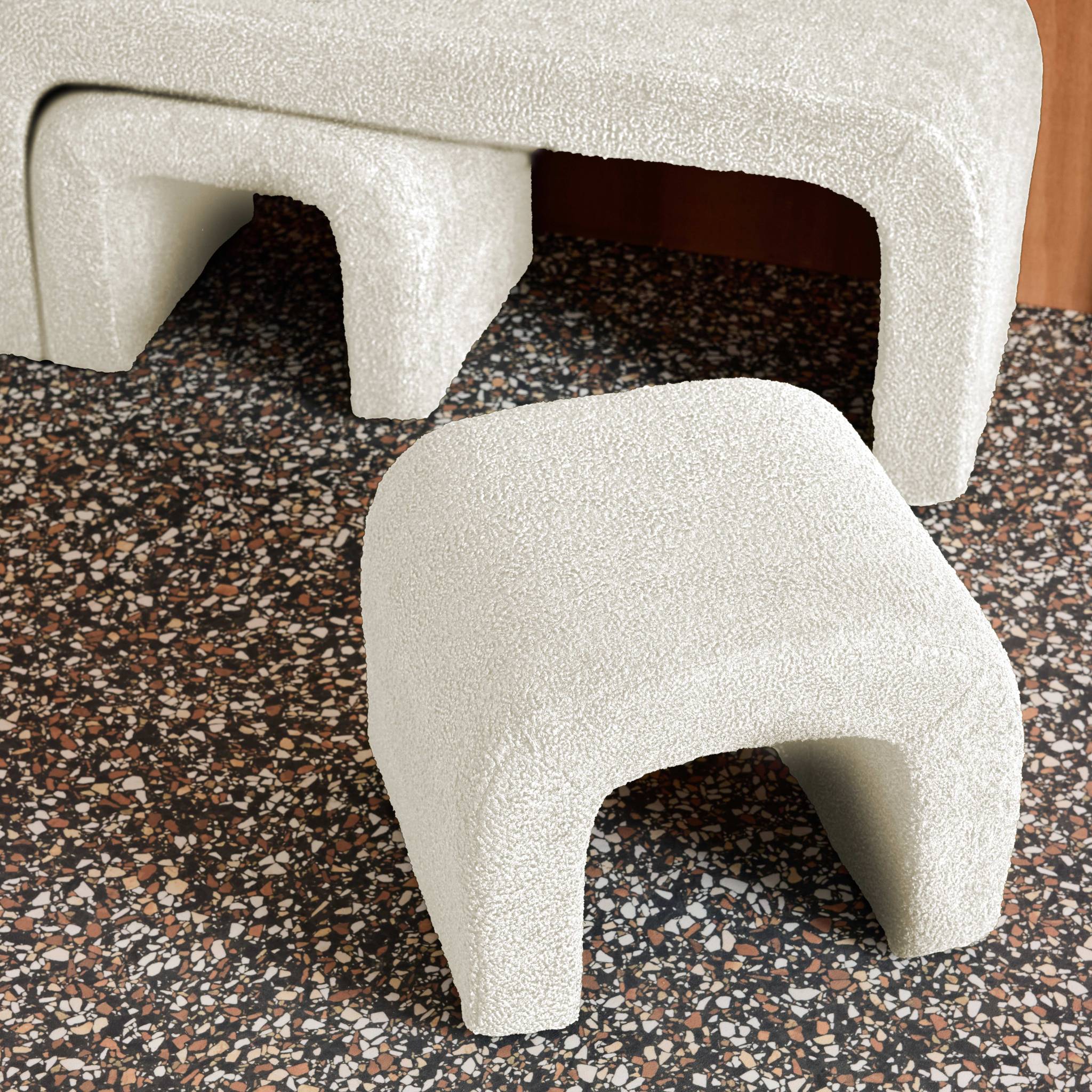 Banc et tabourets gigognes bouclette  INO