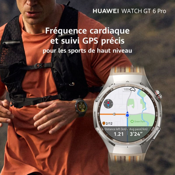 Montre connectée HUAWEI Pack Watch GT6 Pro 46mm Noir+FreeBuds6I Blanc