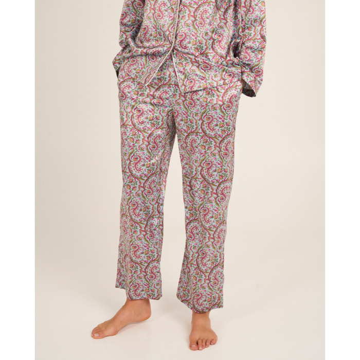 Pantalón de pijama de mujer estampado con bolsillos