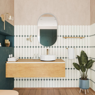 Vasque a poser ronde 36 cm hauteur 12,5 cm sans trop-plein blanc brillant Pixl (CEPX3636)