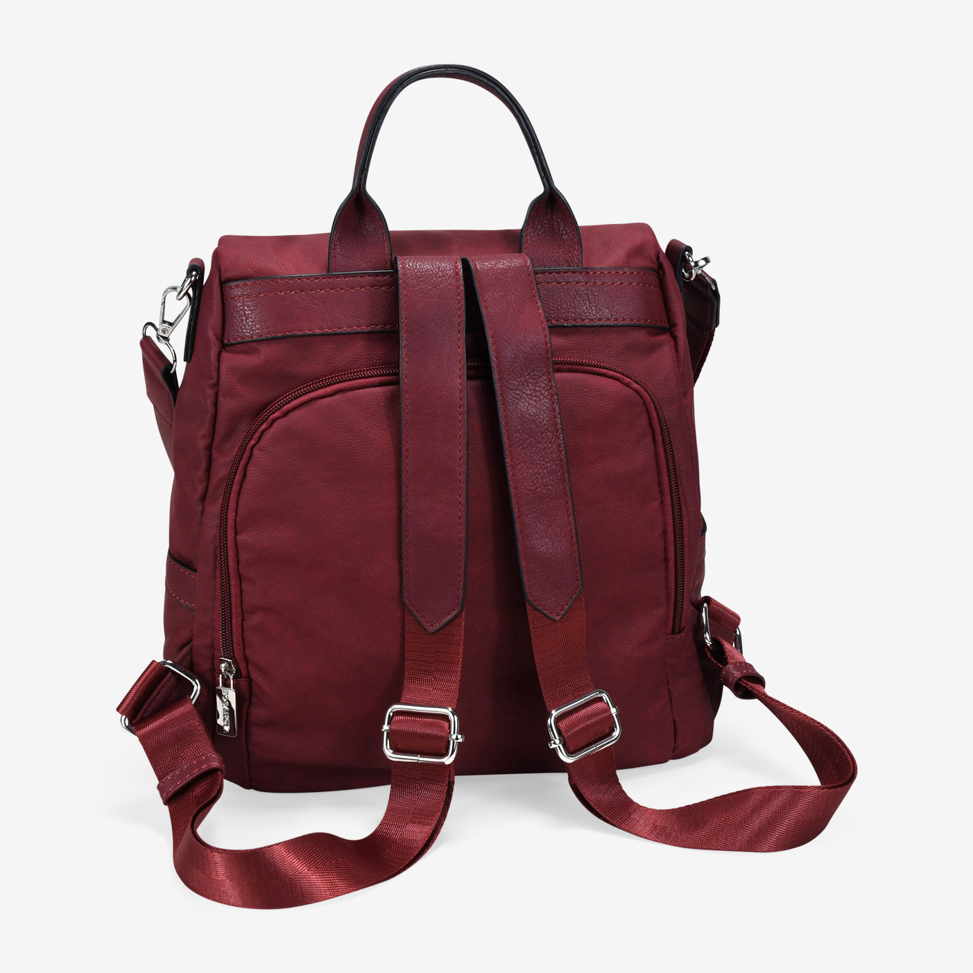 Mochila antirrobo burdeos con cremallera