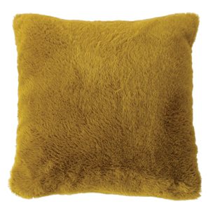 Coussin décoratif imitation fourrure toucher ultra doux - Bronze