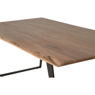 Mesa de comedor - madera de acacia y metal - 205x100x76cm