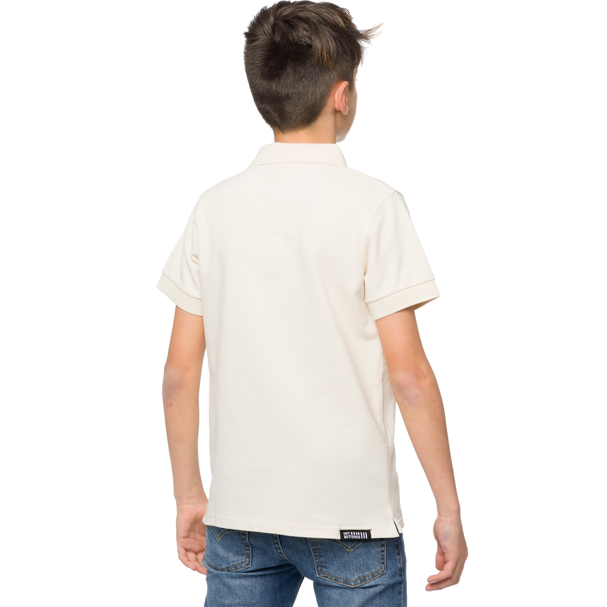 Polo unisex Hot Buttered de color arena