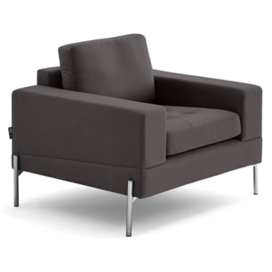 Isaure - fauteuil en velours - Gris foncé