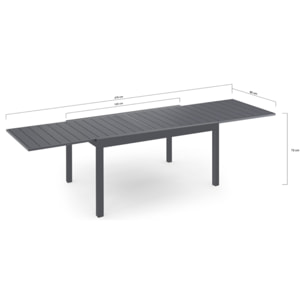 Table de jardin extensible 135-270cm polywood gris