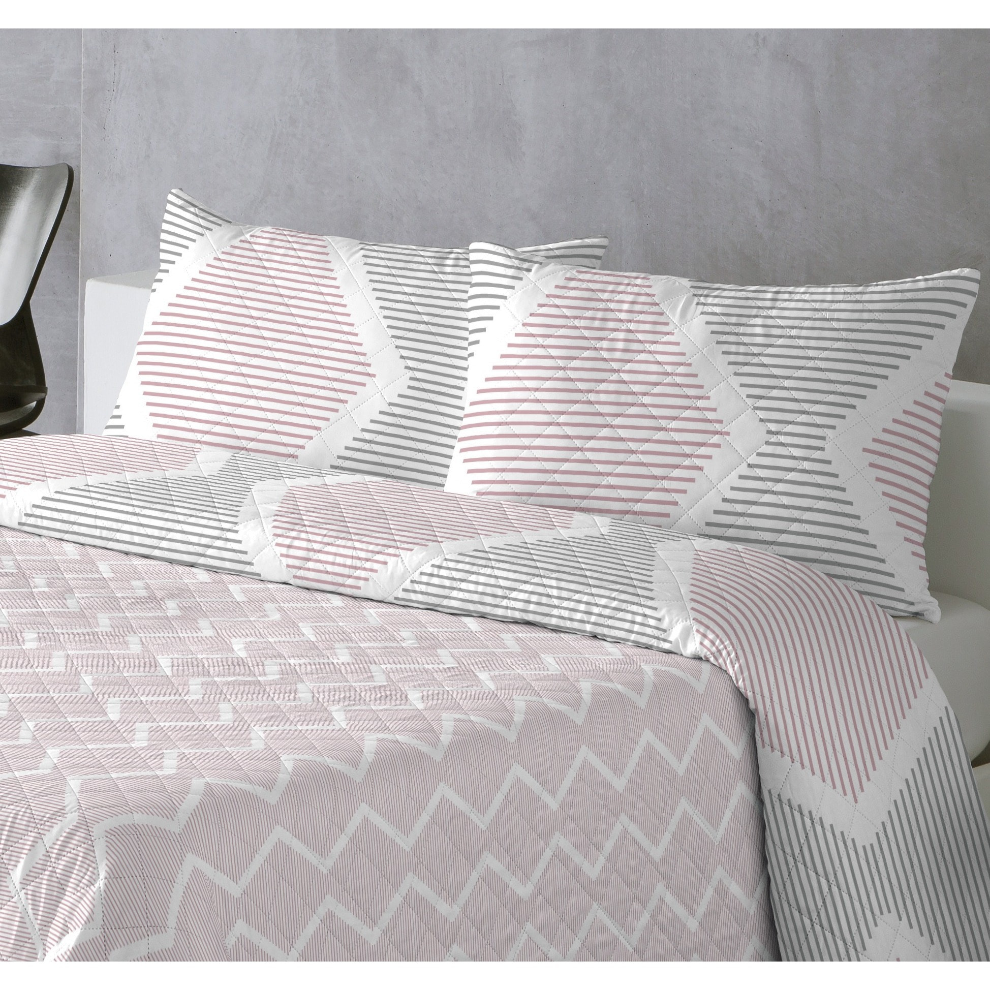 COLCHA ESTAMPADA REVERSIBLE AZURA MAGENTA