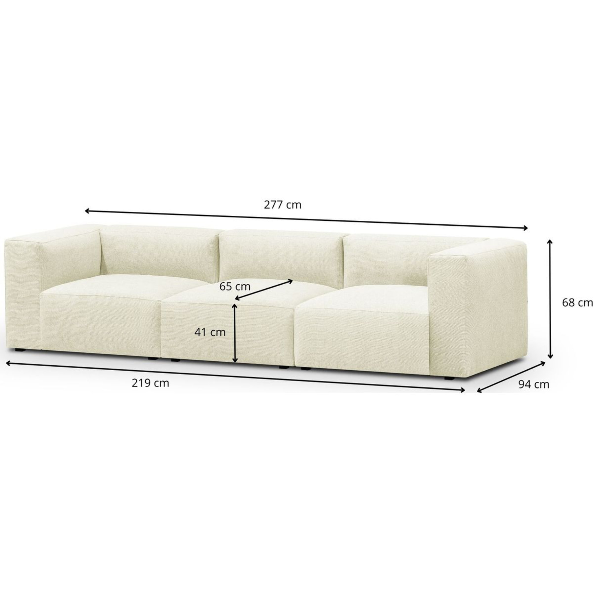 Canapé modulable 4 places en tissu - MODULO NEW