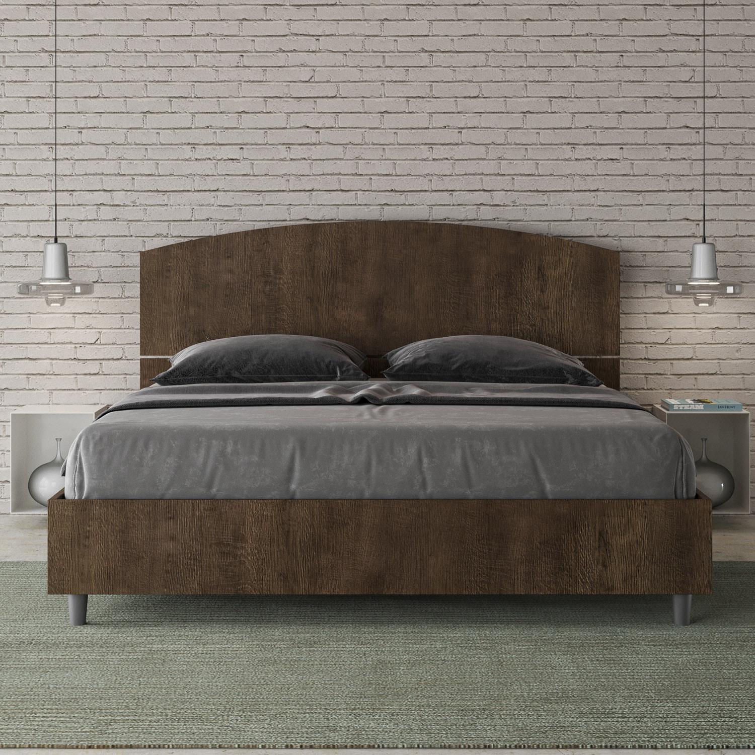 Letto con rete 160x190 noce Dora