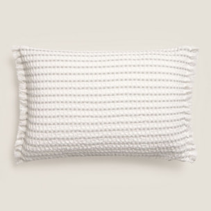 Funda de cojín algodón gofre Ark color gris Algodón