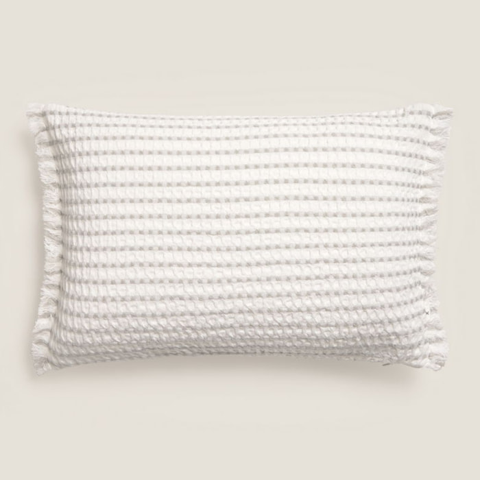 Funda de cojín algodón gofre Ark color gris Algodón