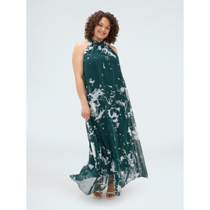 Fiorella Rubino - Vestido largo Free estampado foliage - Verde