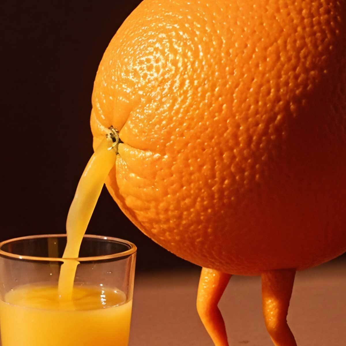 Affiche encadrée orange artistique Affiche + cadre en métal - Noir