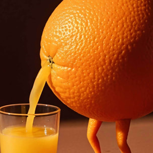 Affiche encadrée orange artistique Affiche + cadre en métal - Noir