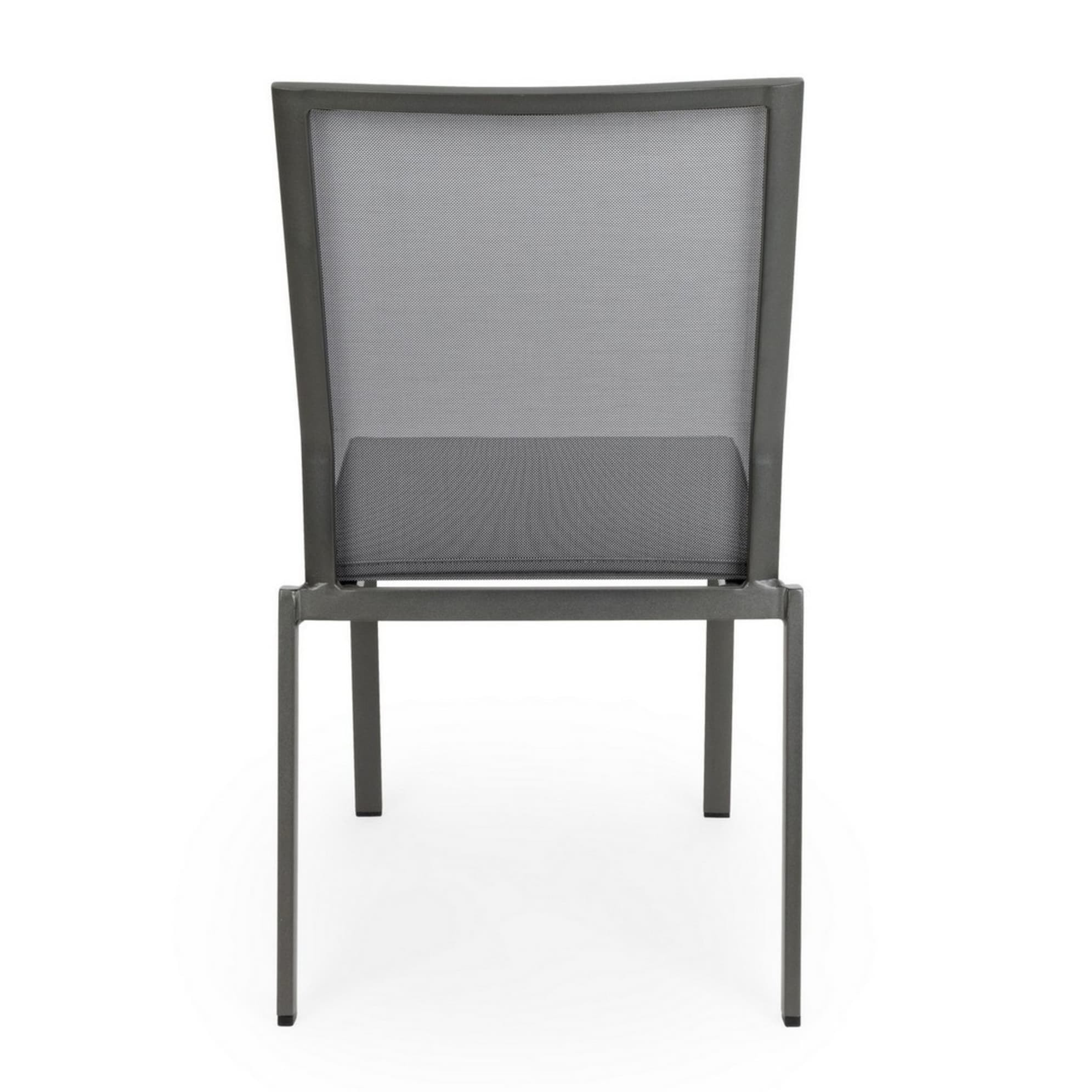Set 4 sedie da giardino ZARAGOZA in textilene e alluminio antracite, impilabile