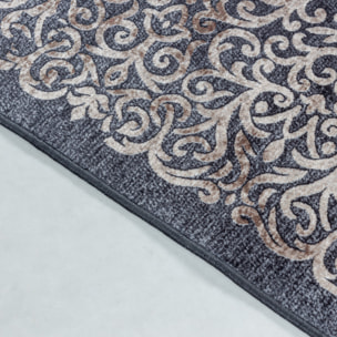 FIESTA - Tapis baroque médaillon noir