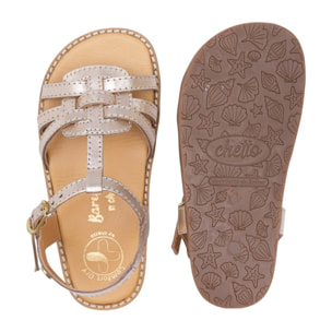SANDALIA BAREFOOT PIEL CHETTO ORO