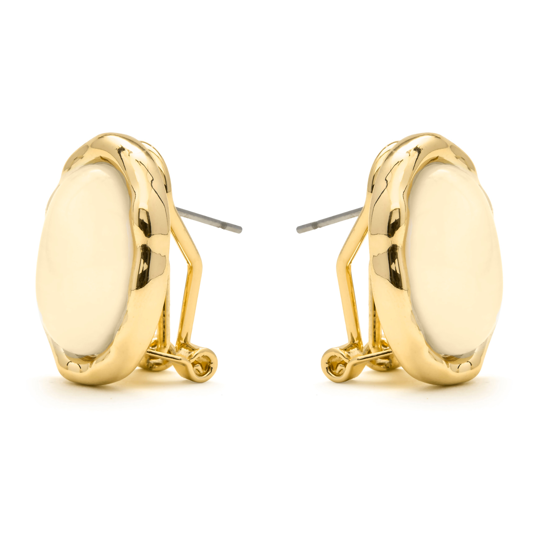 Pendientes de Ojo de Gato acabado en oro amarillo 18k