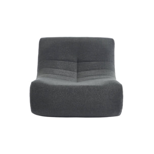 Lot de 2 fauteuils chauffeuses en bouclette texturée anthracite style contemporain 1 place