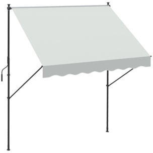 Toldo Manual Retráctil 200x170x200-290 cm con Manivela Protección UV40+ Crema