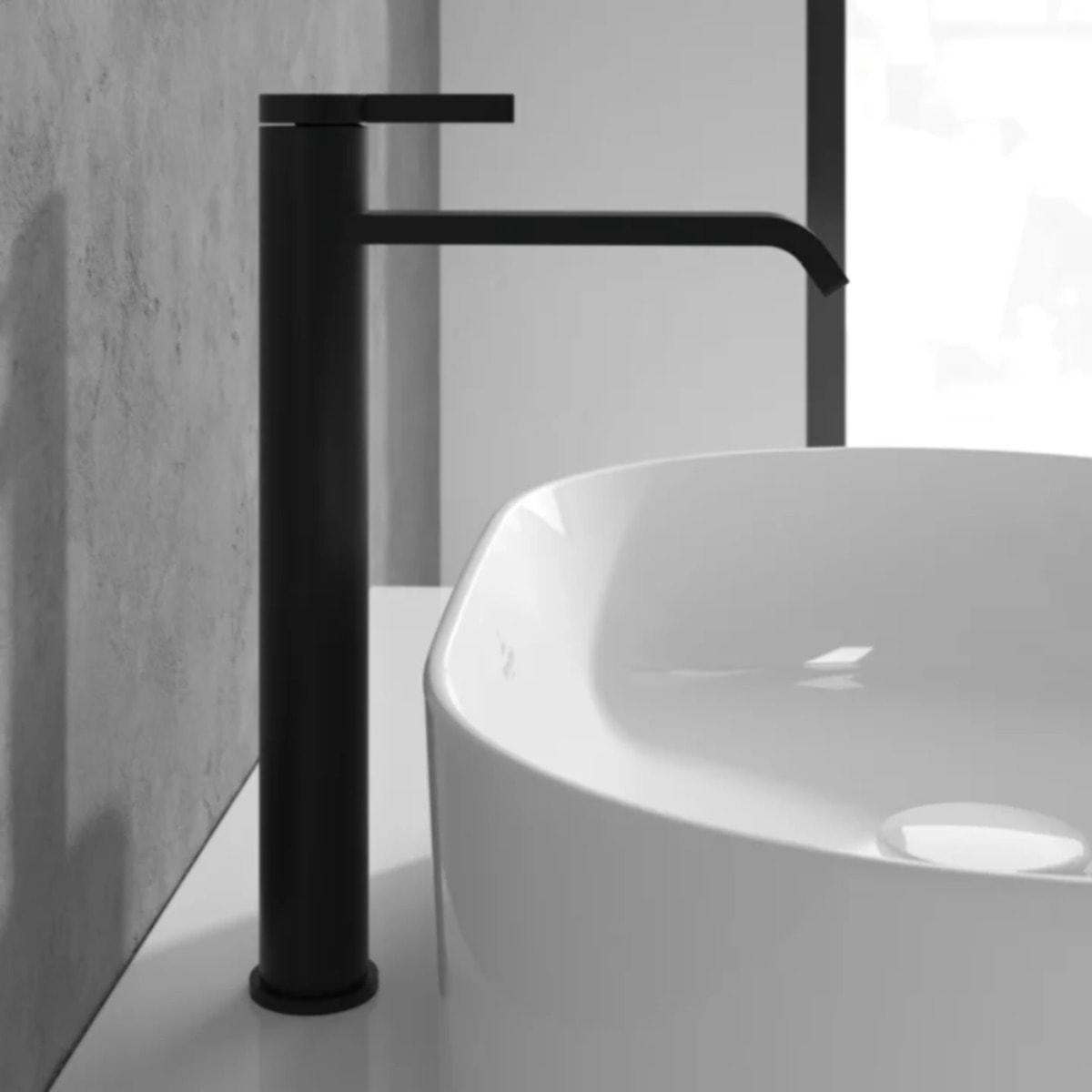 Mitigeur lavabo surélevé Dawn sans tirette Noir mat