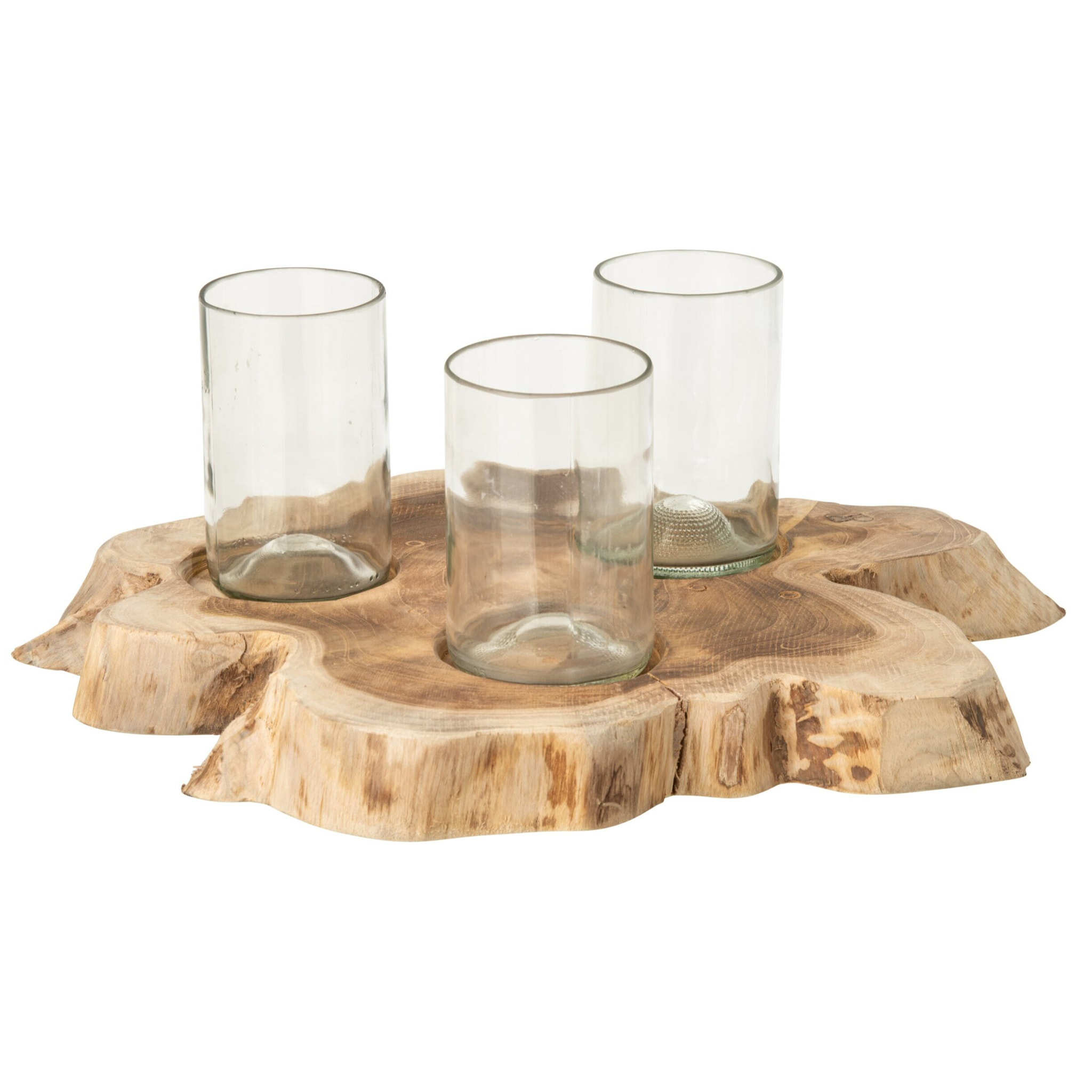 J-Line Vase photophore 3 pots - verre - naturel/transparent