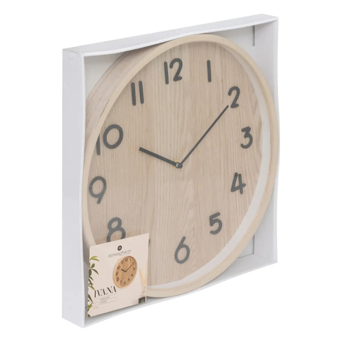 Horloge "Ivana" - bois et verre - D38 cm