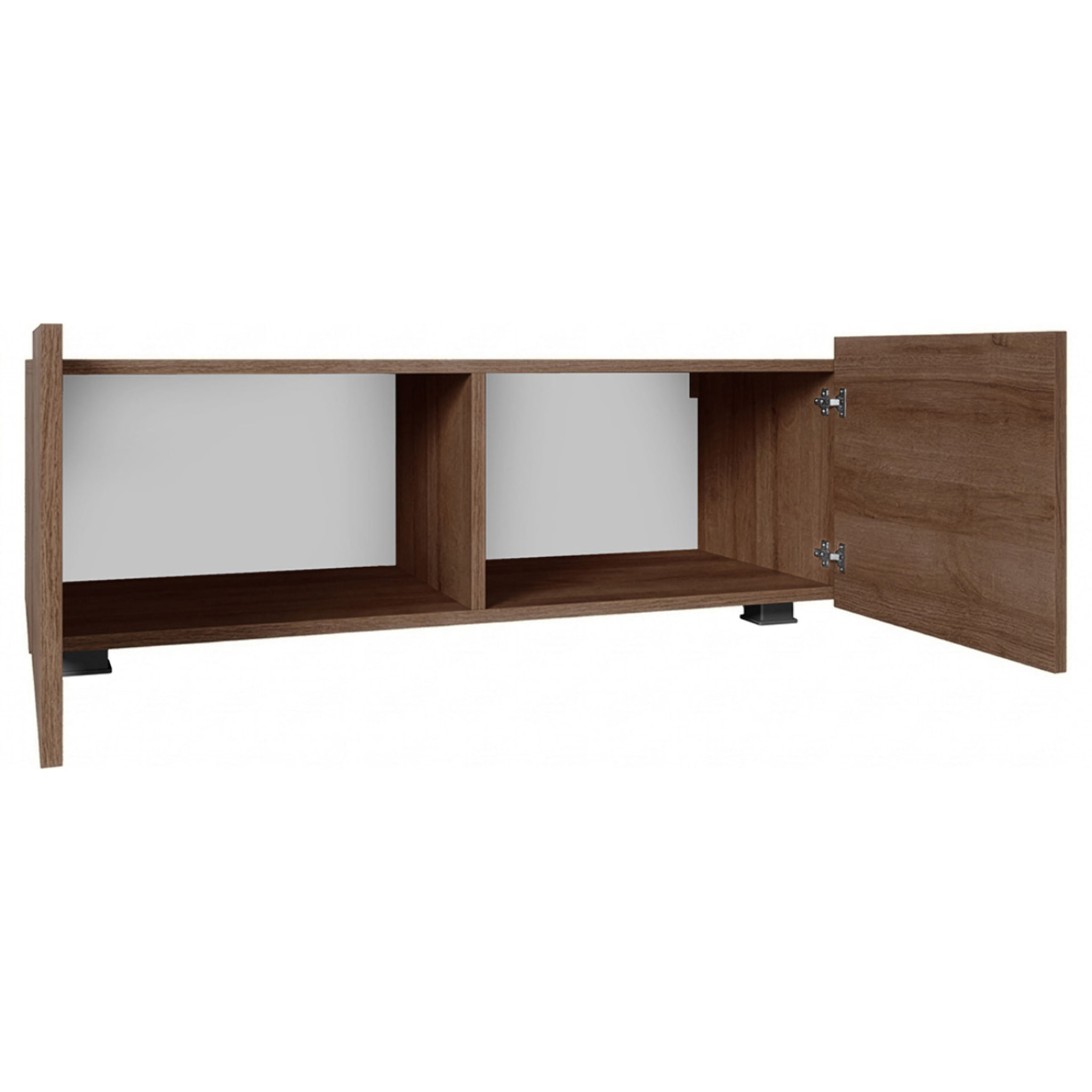 Alix - meuble tv modulable 100 cm - 2 portes - Effet noyer