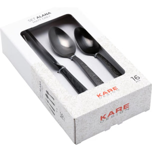 Couverts Alana 16 pièces anthracite Kare Design
