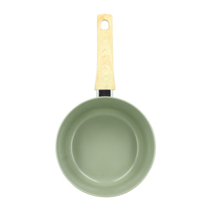 CASSEROLE CELADON 20CM EN ALUMINIUM INDUCTION POIGNÉE EFFET BOIS